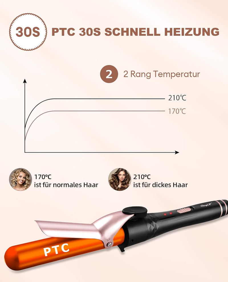 CkeyiN Lockenstab Set 4 in 1 Multifunktions Austauschbare Keramikbeschichtung Curling Iron Lockenwic