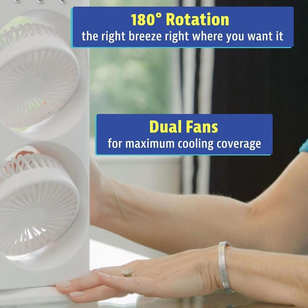 Tragbare Klimaanlage Fan, 4 in 1 Personal Mini Cooling Fan mit Wassernebel Spray, 3 Geschwindigkeite