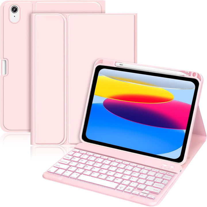 Hülle mit Tastatur für iPad A16 11. Generation 2025 / iPad 10. Generation 2022 (11/10.9 Zoll), Abneh