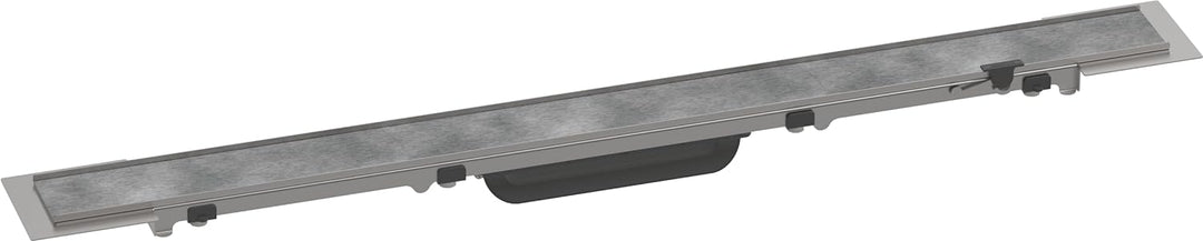 hansgrohe Fertigset Duschrinne RainDrain Rock, befliesbare Abflussrinne 700mm, Bodenablauf Dusche kü