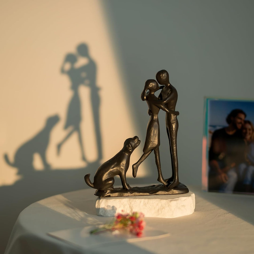 Sziqiqi Eisen Jahrestag Geschenke für Sie - Paar Liebe Skulptur Eisen Jahrestag Geschenk für Paar Fr