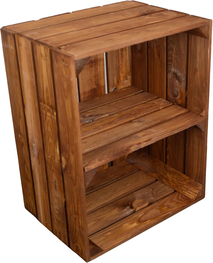 Kistenkolli Altes Land Holzkiste Ocker Schuhablage Schuhständer DIY Upcycling Regalbau Schuhaufbewah