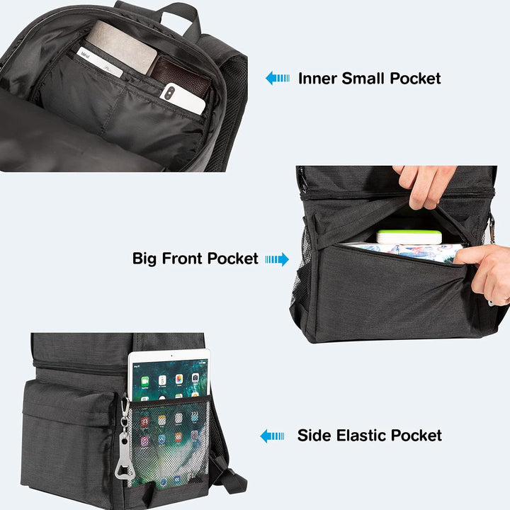 27L Kühlrucksack 2-IN-1 Isoliertasche gross Kühltasche Thermo Rucksack Auslaufsichere Rucksack mit K