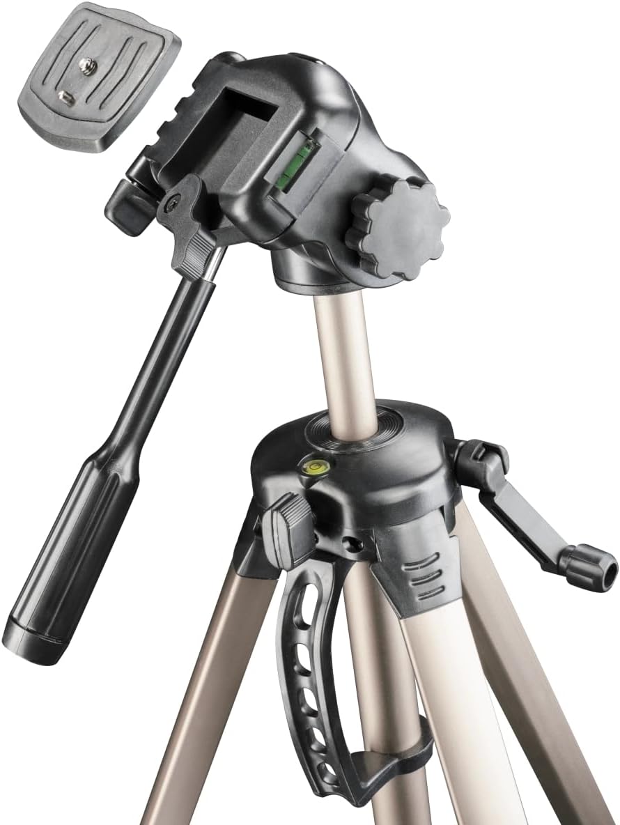 Mantona Basic Travel Pro III Fotostativ – grosses, leichtes Aluminium Dreibein Videostativ mit Schne