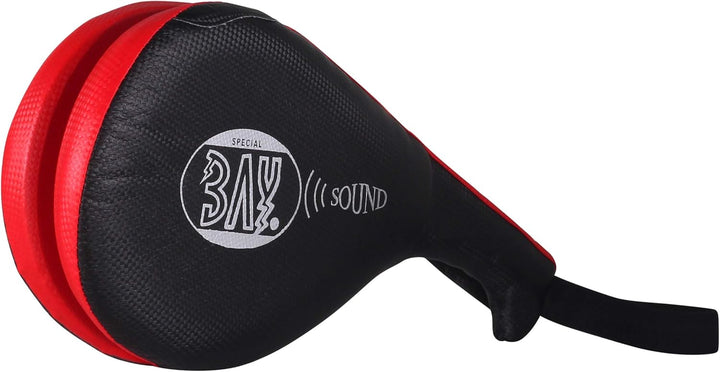 BAY Sound Strips Doppel-Handmitt aus PU-Leder für Kampfsport, Anatomisch Geformte Griffe mit Handsch