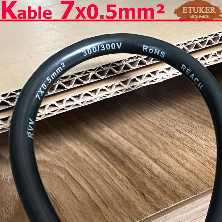 Anhängerkable Verlängerung mit 2 Steckern 7 Polig Kabel Zwischenkabel 80cm Anhängerkabel für Auto PK