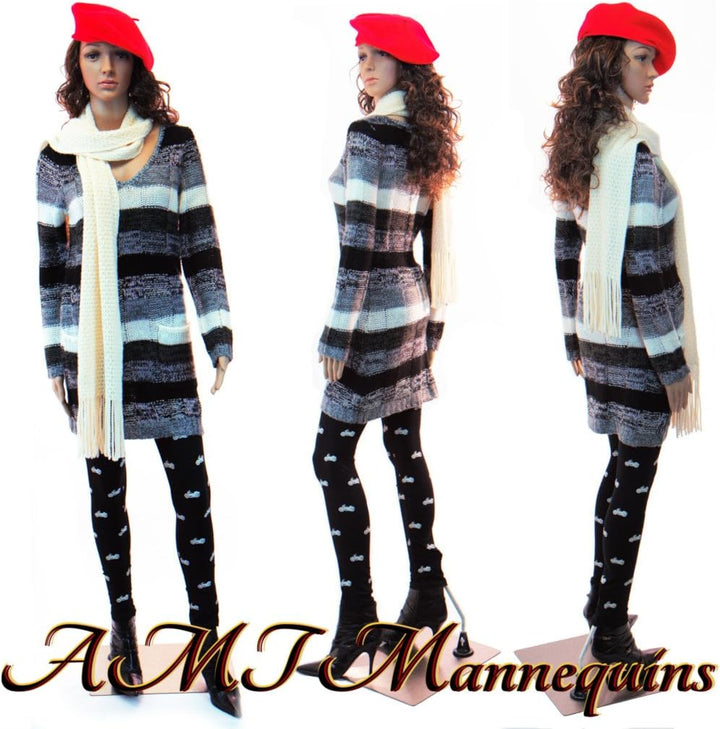 EurotonDisplay weibliche Schaufensterpuppe mit 2 Perücken gratis SF-10=2 beweglich Hautfarbe Female