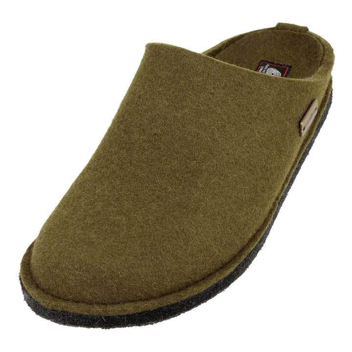 HAFLINGER Damen Hausschuh Herren Pantoffel Filz Komfortweite Flair Soft 311010 41 EU Olivgrün, 41 EU