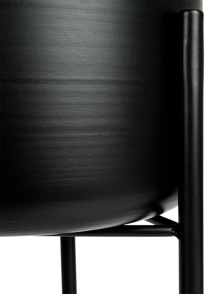 Vilde Blumenständer Blumensäule Pflanzenständer Pflanzenregal Metall schwarz/Blumentopf Übertopf auf