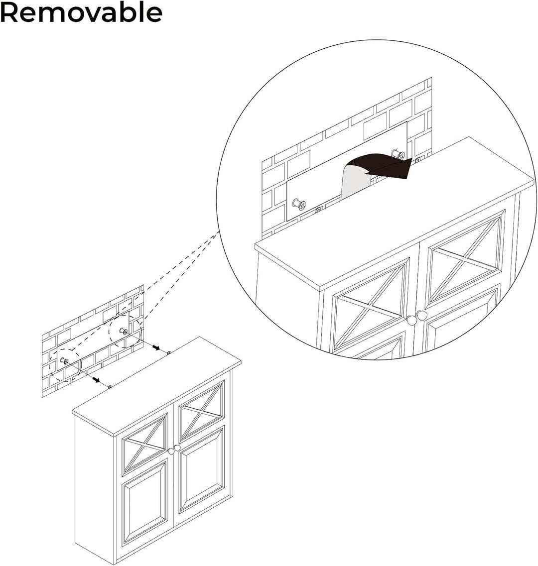 Teamson Home Badezimmer Dawson Wandschrank Mit Zwei Türen Grau EHF-6810G