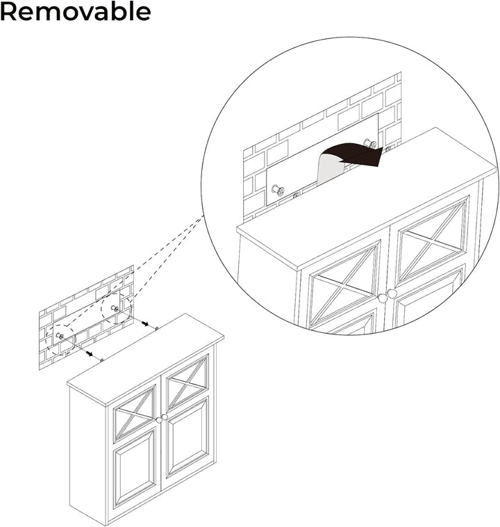 Teamson Home Badezimmer Dawson Wandschrank Mit Zwei Türen Grau EHF-6810G