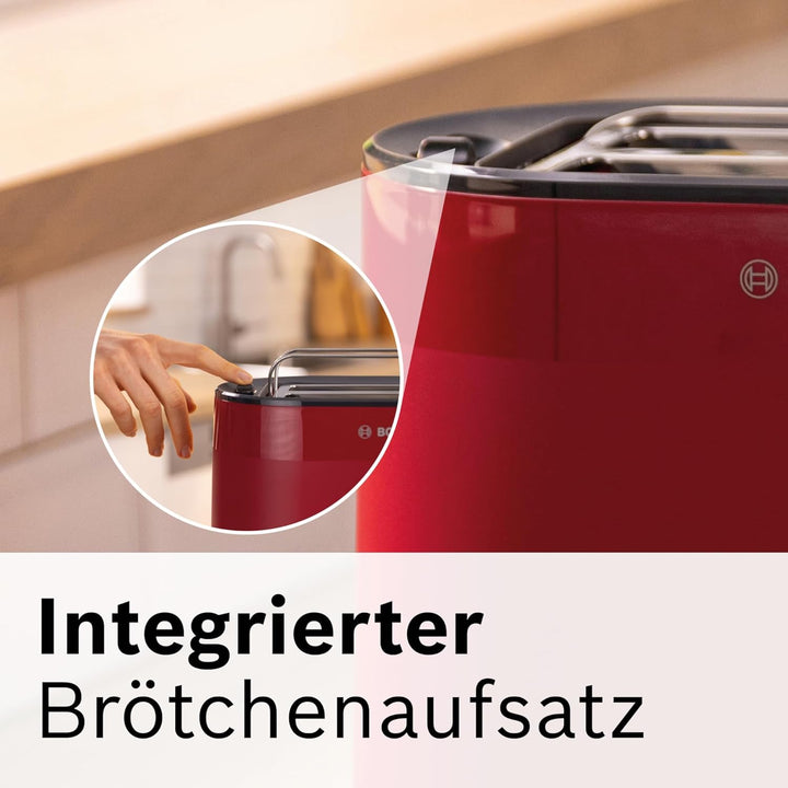 Bosch Kompakt Toaster MyMoment TAT2M124, integrierter Brötchenaufsatz, mit Auftaufunktion, mit Absch