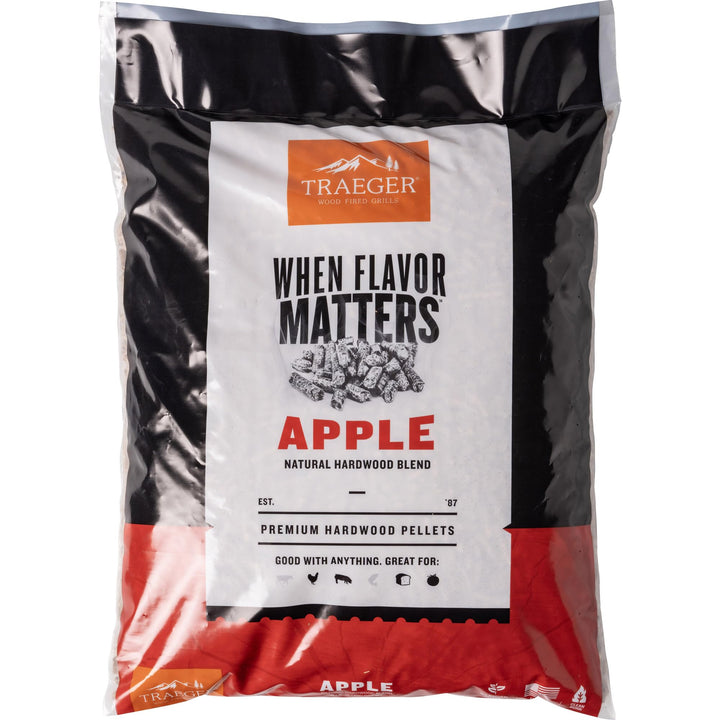 Traeger Grills Apple 100% Naturholzpellets für Smoker und Pelletgrills, BBQ, Backen, Braten und Gril