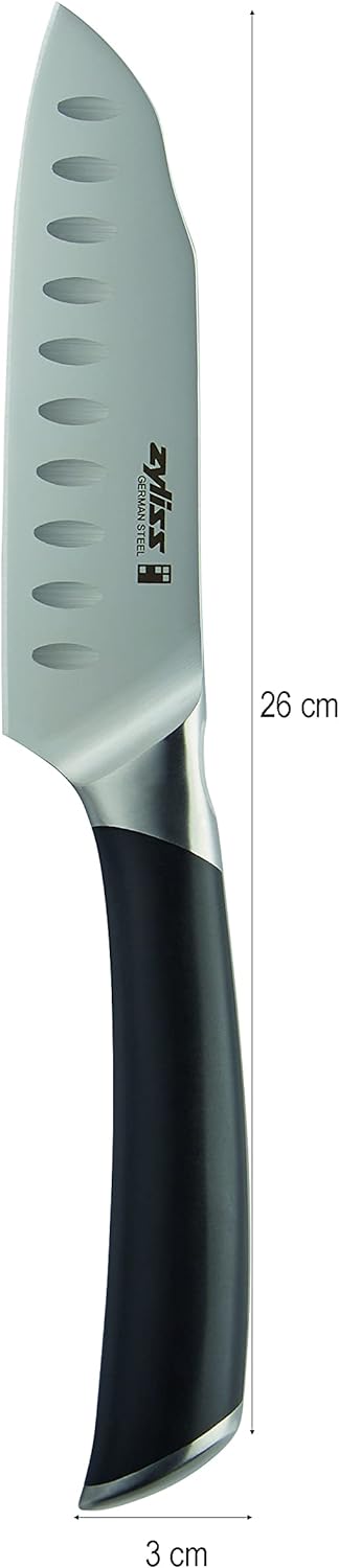 Zyliss E920272 Comfort Pro Mini Santoku messer, Deutscher Edelstahl, Black Handle, Küchenmesser, Spü