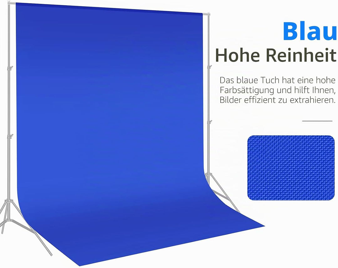 Neewer Fotostudio 100% reines Muslin Faltbare Hintergrund, 1,8 x 2,8 m 6x9' blau, 6x9' blau