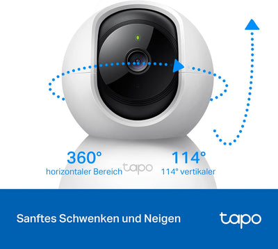 Tapo TP-Link C200P2 360° Überwachungskamera für den Innenbereich, 1080P, Nachtsicht, Bewegungserkenn