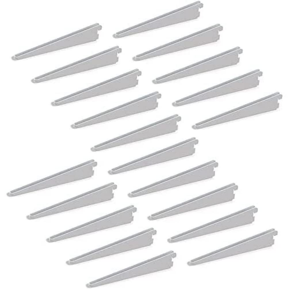 Emuca - Regalwinkel für Leistenprofil, doppelte Bohrung, Durchlass 32 mm 320mm, Set aus 20 Stück, We