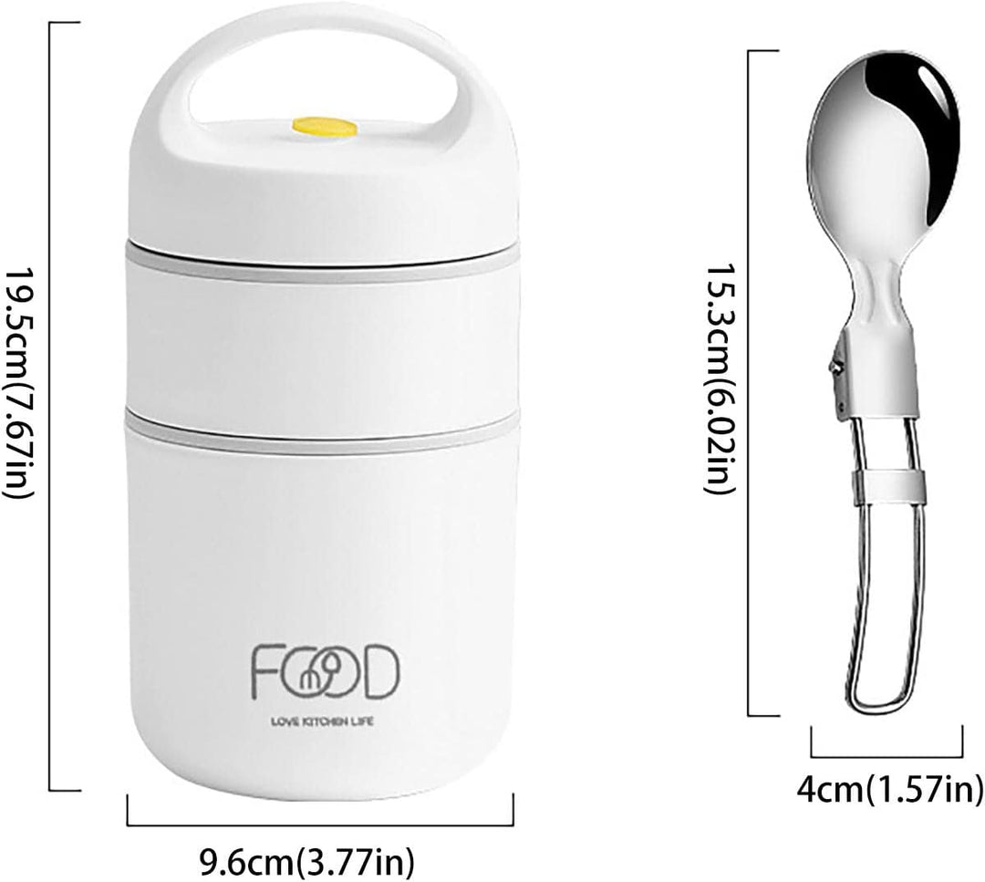 Thermo-Lunch-Tasche aus Edelstahl, vakuumisoliert, Lebensmittelwärmer, Suppentassen-Behälter, Bento-