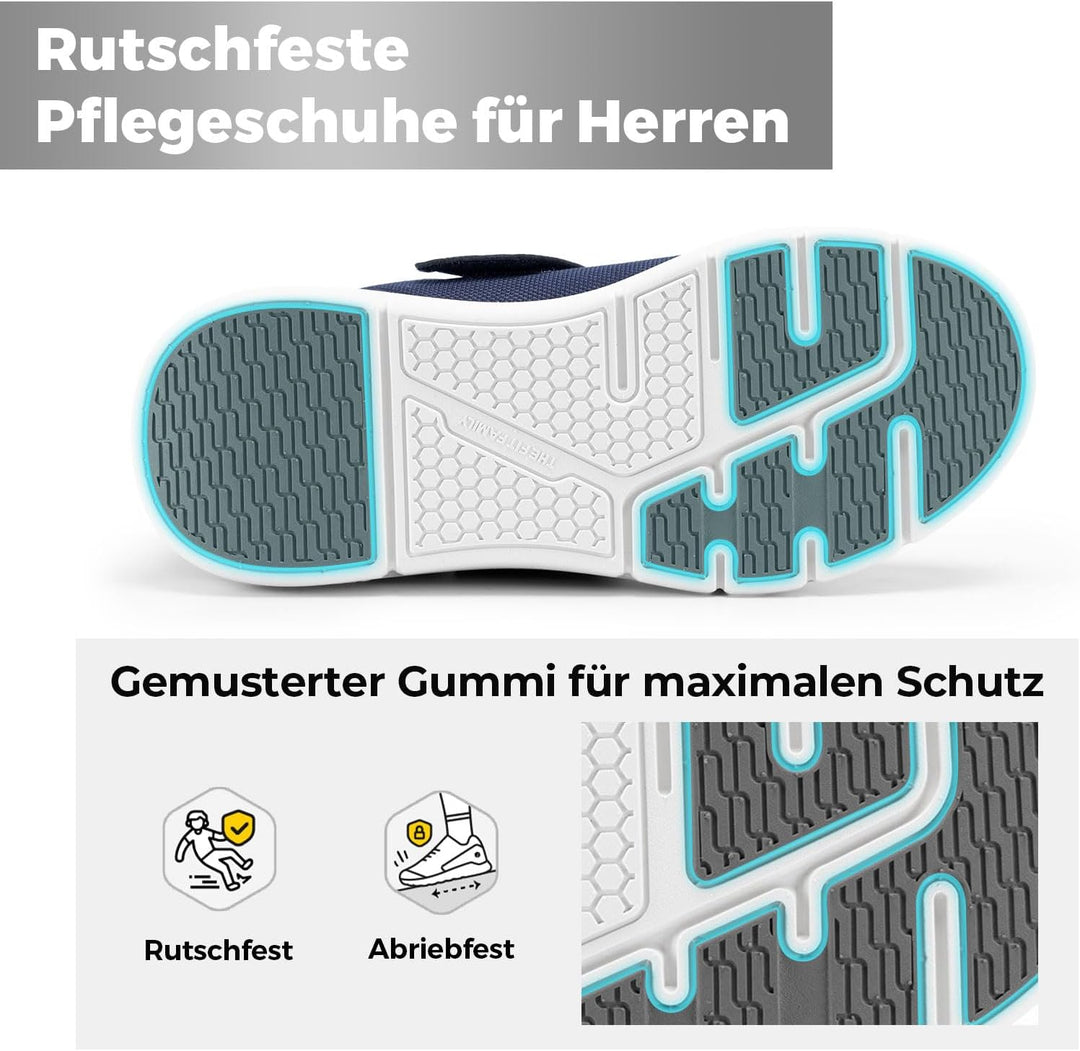 FitVille Diabetiker Schuhe Herren Extra Weit mit Klettverschluss überbreite weiche Gesundheitsschuhe