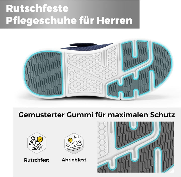 FitVille Diabetiker Schuhe Herren Extra Weit mit Klettverschluss überbreite weiche Gesundheitsschuhe