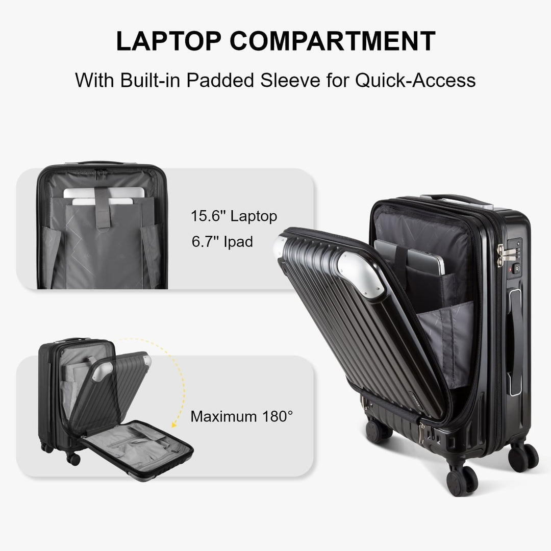 LEVEL8 Koffer Trolleys Hartschalen Leicht ABS+ PC Handgepäck Hartschalen-Koffer Trolley Rollkoffer R