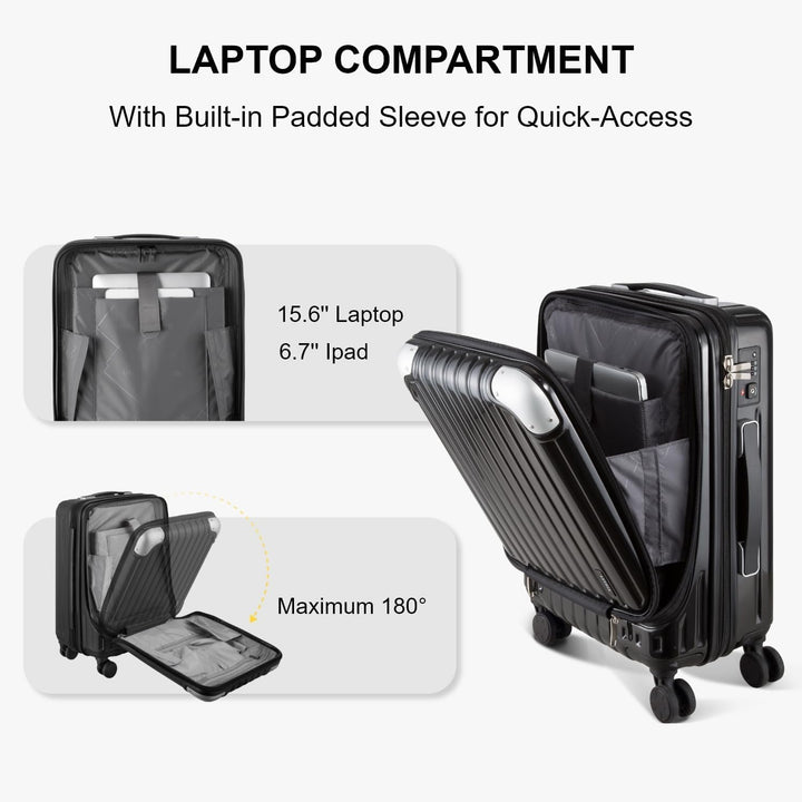 LEVEL8 Koffer Trolleys Hartschalen Leicht ABS+ PC Handgepäck Hartschalen-Koffer Trolley Rollkoffer R