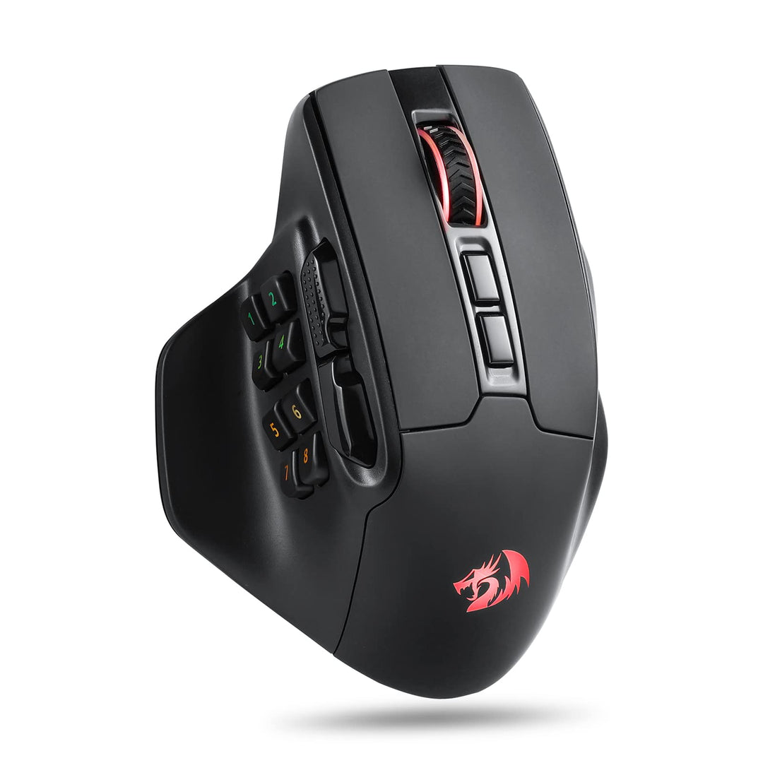 Redragon M811 Pro Wireless MMO Gaming Maus, 15 Programmierbare Tasten, RGB-Gamer-Maus, 10 Seitlichen