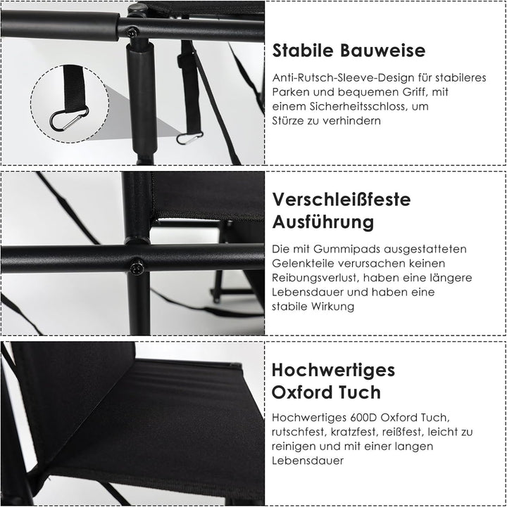 CALIYO Hundetreppe Auto Klappbar bis 75KG für Grosse Hunde, Höhenverstellbare 4-Stufen-Hundetreppe,