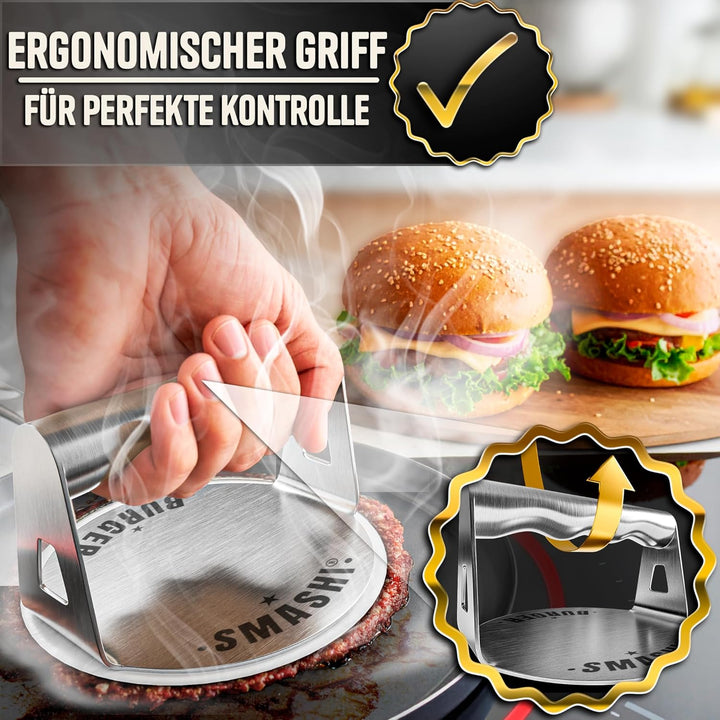 SMASHI® Smash Burger Set Professionell aus Edelstahl 304 – EU-Zertifiziert für Lebensmittelkontakt |