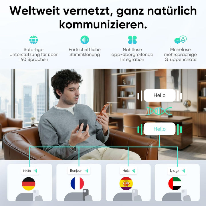 KI-Diktiergerät für Notizen &amp; Zusammenfassung (Schwarz)
