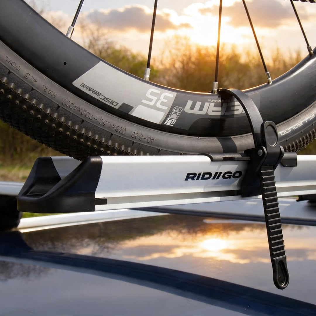 RIDIGO Fahrradhalter für Dachträger, Fahrradträger aus Aluminium, Ultraleicht 3,1 kg, für Rahmen bis