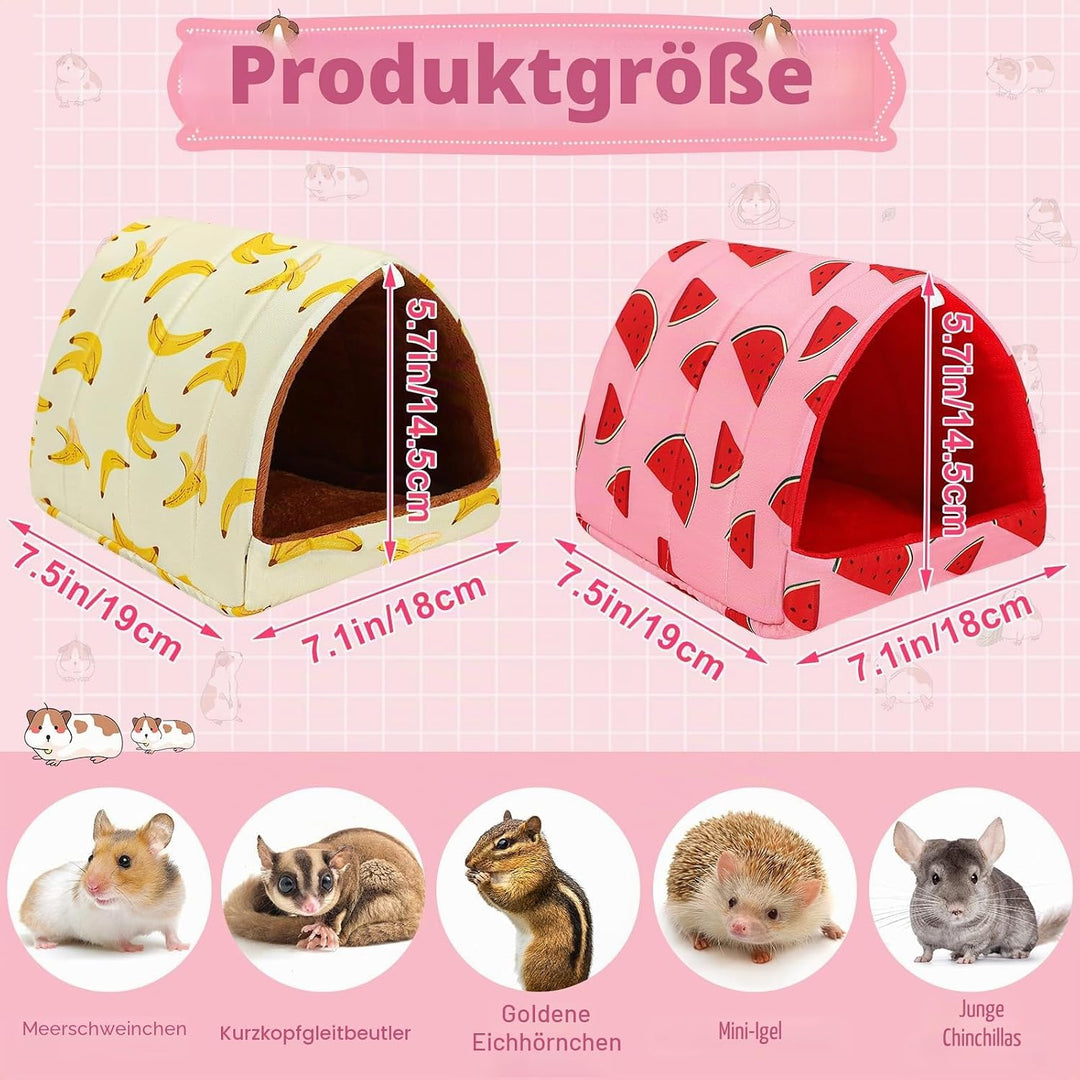 UPINS Meerschweinchenbett, Meerschweinchenversteck waschbar, Kleintierhaus, Käfigzubehör für Zwergka