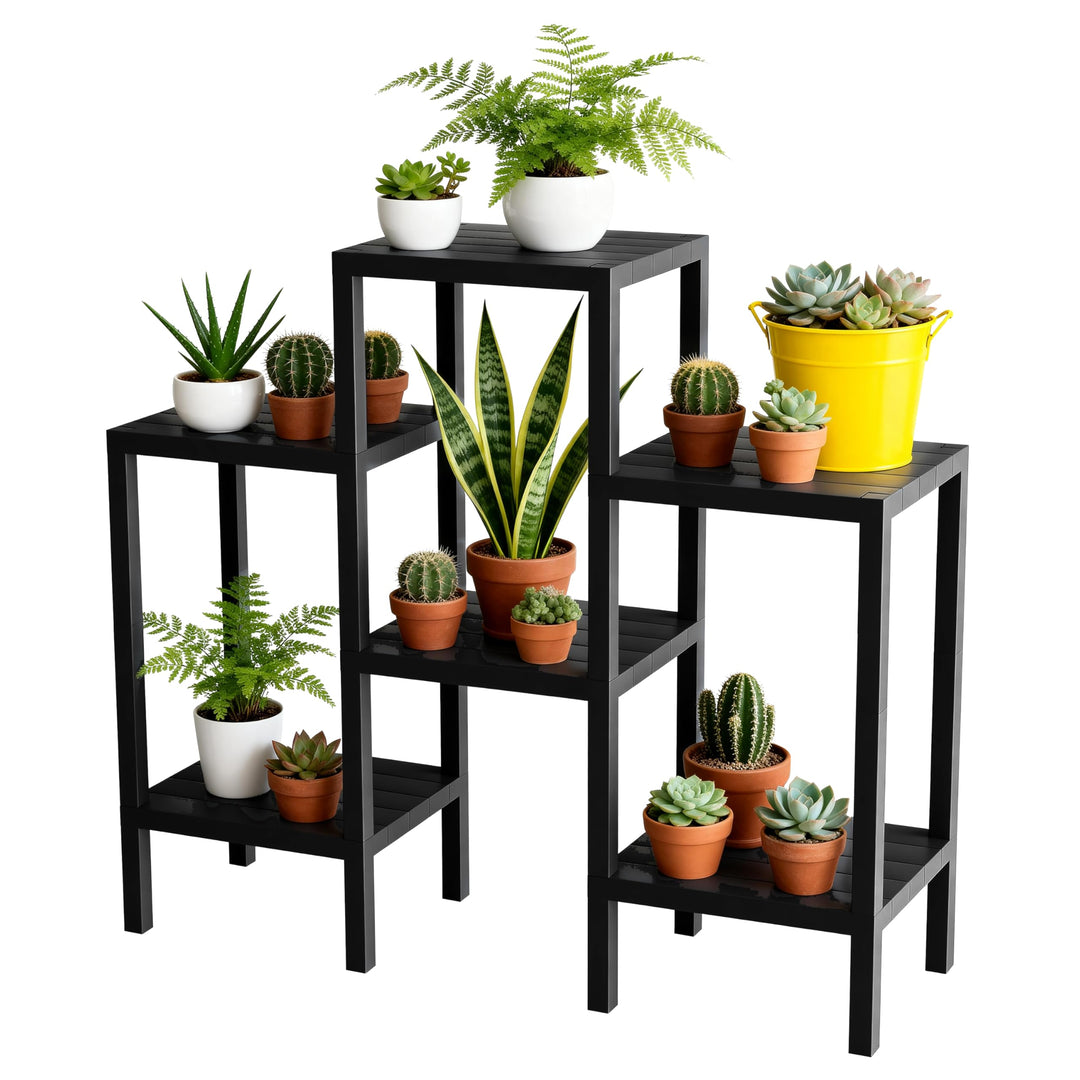 Ribelli 6-Etagen Blumenständer, Pflanzenständer, DIY Standregal, Mehrstöckig Blumenregal, Stapelbar