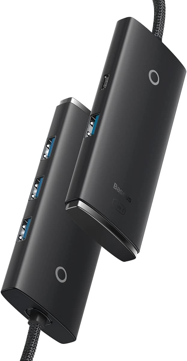 BASEUS HUB Lite Series 4-in-1 Adapter (Type-C to 4xUSB-A 3.0 5Gb/s) Cable 0.25m, Black (WKQX030301)