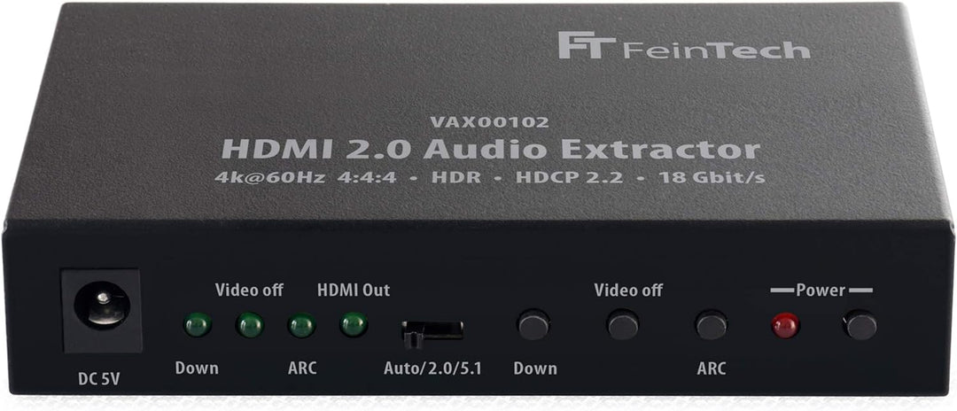 FeinTech VAX00102 HDMI 2.0 Audio Extractor, ARC 4K HDR Schwarz