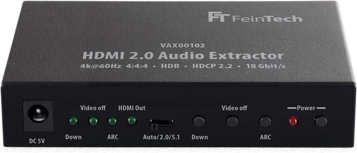 FeinTech VAX00102 HDMI 2.0 Audio Extractor, ARC 4K HDR Schwarz