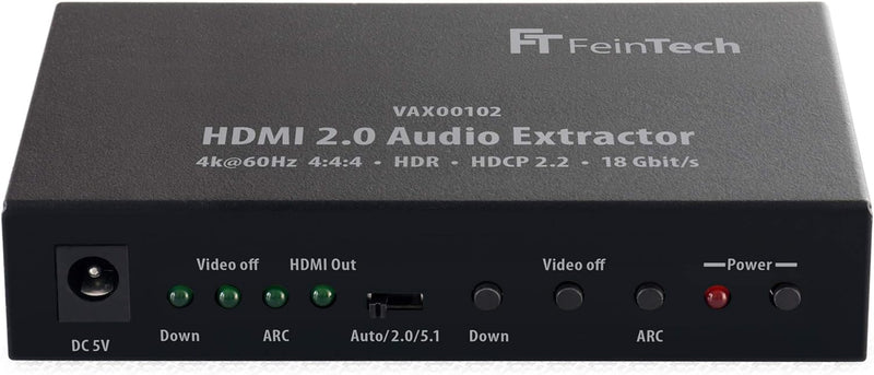 FeinTech VAX00102 HDMI 2.0 Audio Extractor, ARC 4K HDR Schwarz