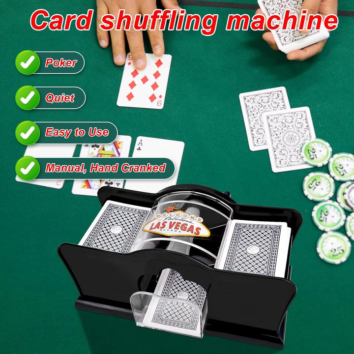 Kartenmischmaschine, Manual Card Shuffler 2 Deck With Hand Crank, Mischmaschine Karten Kartenmischer