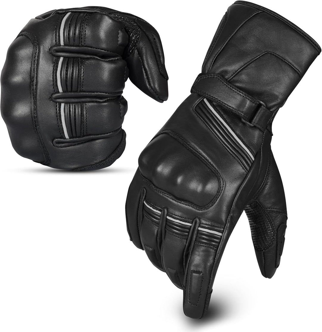 Hand Fellow Echtes Leder Winter Motorradhandschuhe wasserdichte Winter Motorbike Gloves Winddicht To