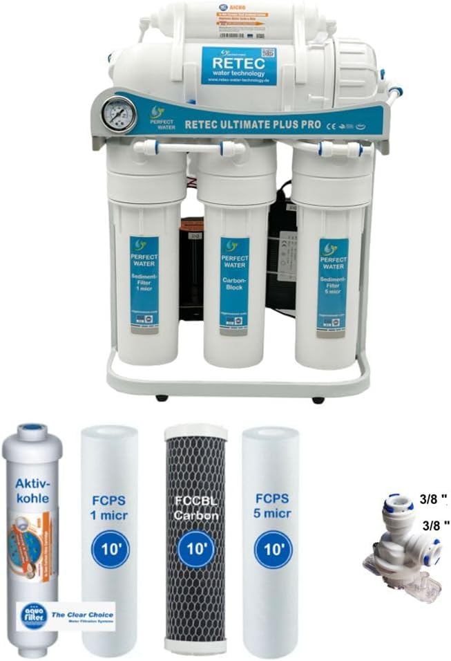 Umkehr-Osmoseanlage 1000 GPD Ultimate PLUS Basic direct flow kein Tank nötig Umkehrosmosewasserfilte
