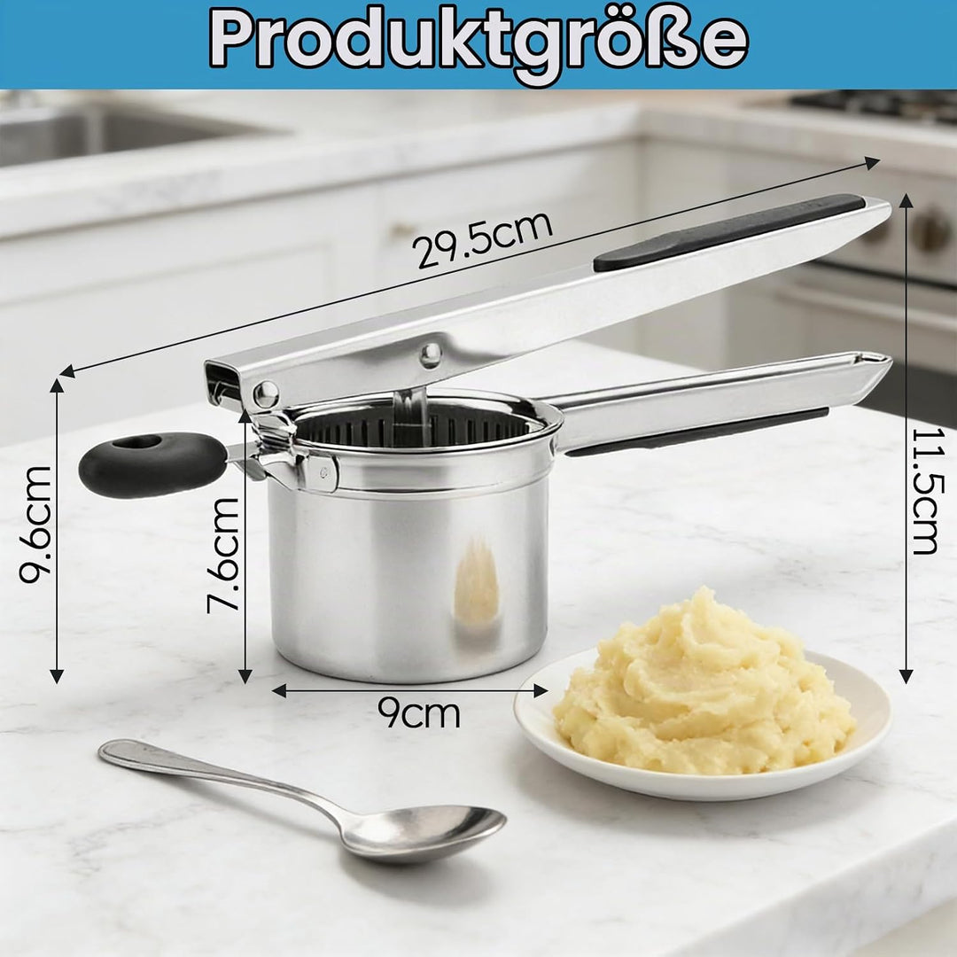 Kartoffelpresse, Spätzlepresse Edelstahl, Spaghettieispresse mit 4 Austauschbare Sieb, Spagettieis Q