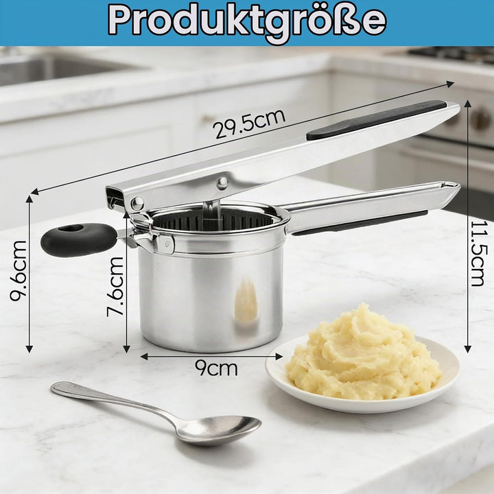 Kartoffelpresse, Spätzlepresse Edelstahl, Spaghettieispresse mit 4 Austauschbare Sieb, Spagettieis Q