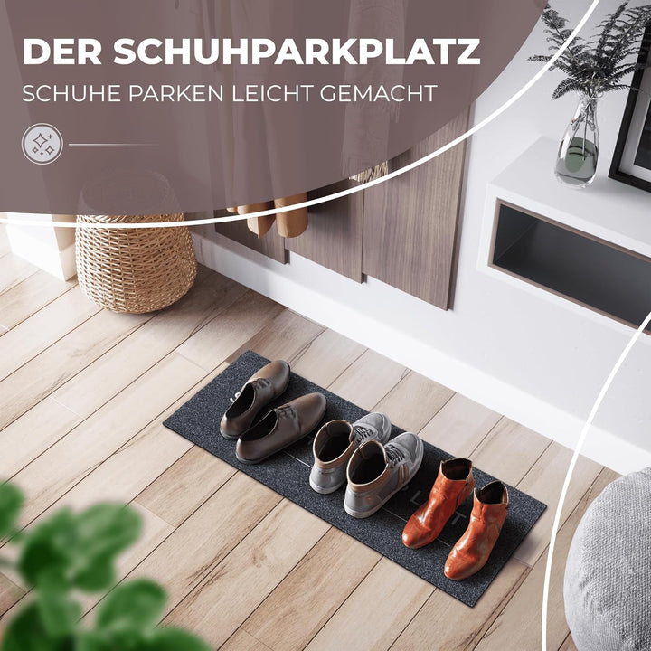 ElbFuchs® Schuhparkplatz Fussmatte 75x30cm | Ideale Schuhmatte Abtropfmatte und Schuhunterlage | Was