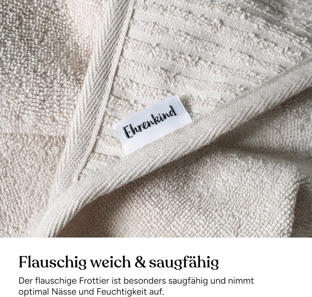 Ehrenkind® Kapuzenhandtuch | Babyhandtuch mit Kapuze aus kuschelig weicher Bio-Baumwolle | Badetuch