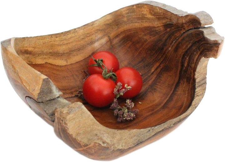 Windalf Früchte & Obstschale MIA 20 cm Natur Holzschale Salatschale Dekoschale Handarbeit aus Wurzel