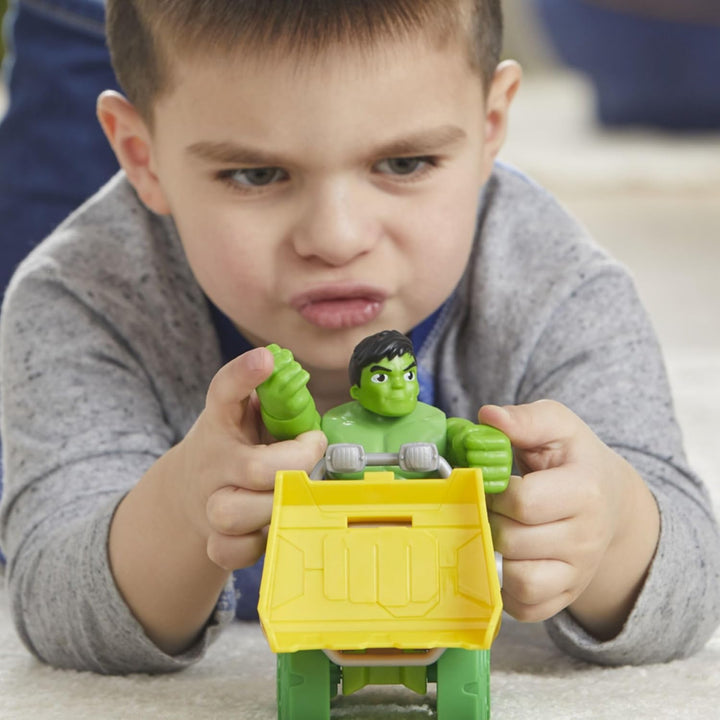 SPIDEY AND HIS AMAZING FRIENDS Marvel Hulk Schmetter Truck, Action-Figur mit Fahrzeug und Accessoire