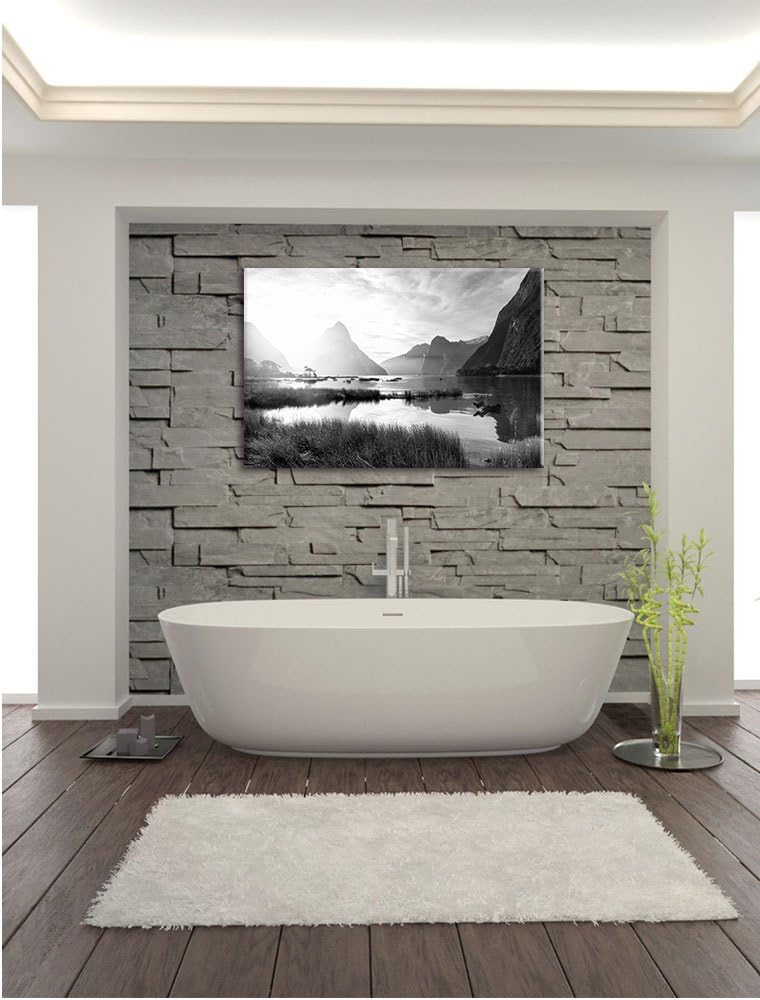 Pixxprint Milford Sound Neuseeland als Leinwandbild/Grösse: 100x70 cm/Wandbild/Kunstdruck/fertig bes