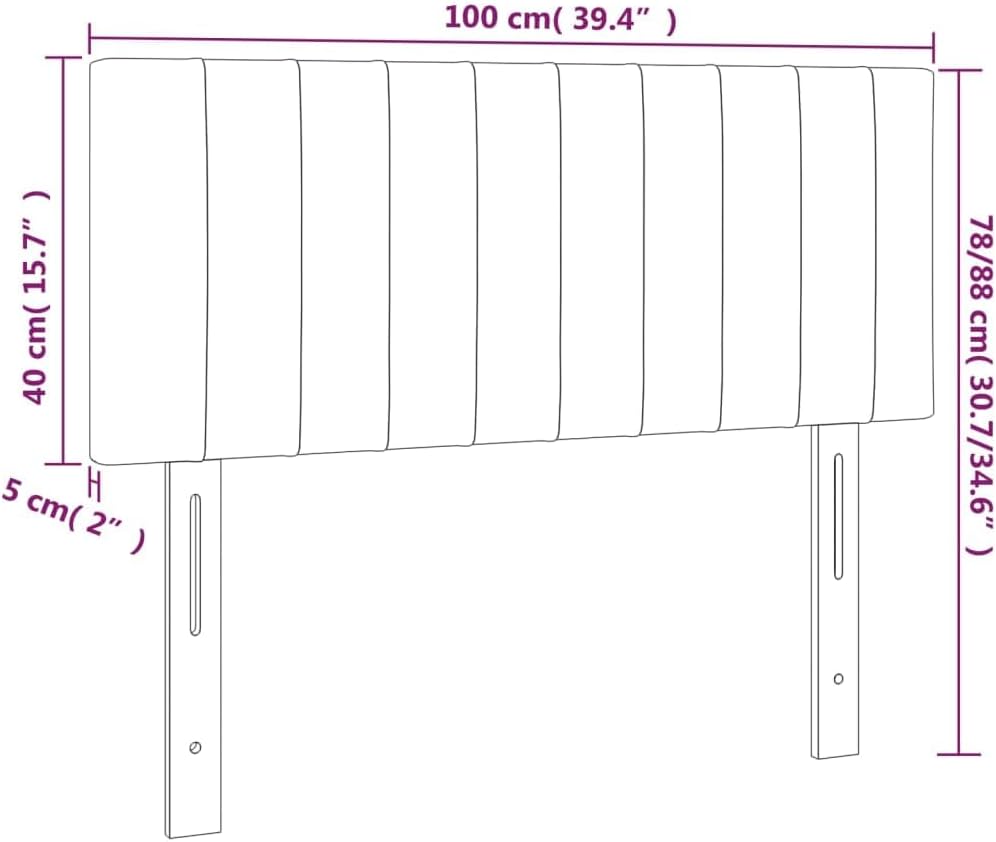 vidaXL Kopfteil, Bettkopfteil mit Holzbeinen, Höhenverstellbar Polsterkopfteil für Bett, Betthaupt B