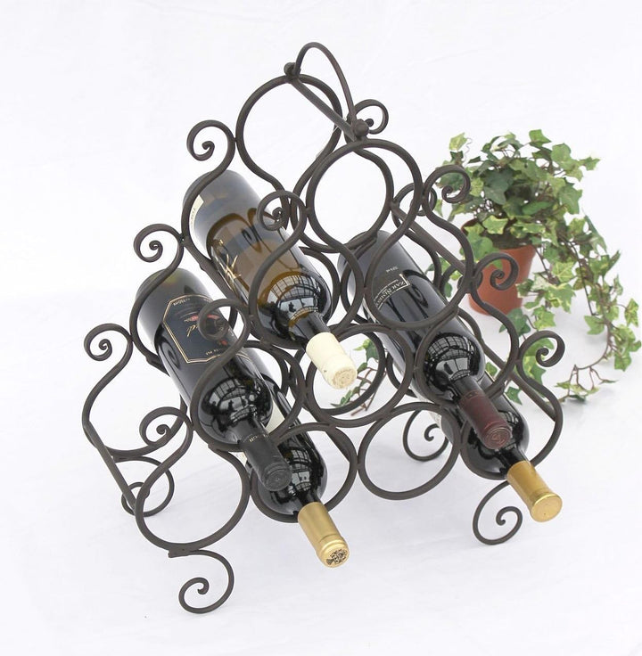 DanDiBo Weinregal aus Metall für 10 Flaschen JC130060 Flaschenhalter 52 cm Flaschenregal