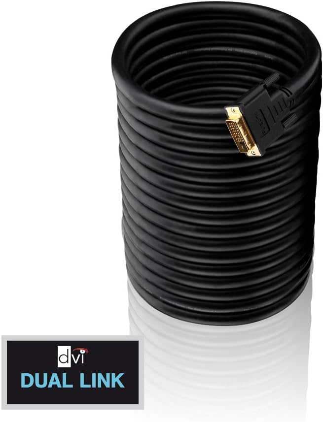 PureInstall PI4200-150 Dual Link DVI-Kabel (DVI-D Stecker (24+1) auf DVI-D Stecker (24+1)), 15m, sch